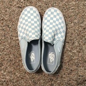 Light Blue Checkerboard Vans